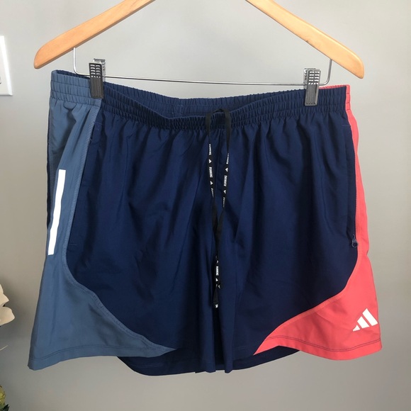 adidas Other - adidas Men’s Navy Athletic Shorts with Coral Accents